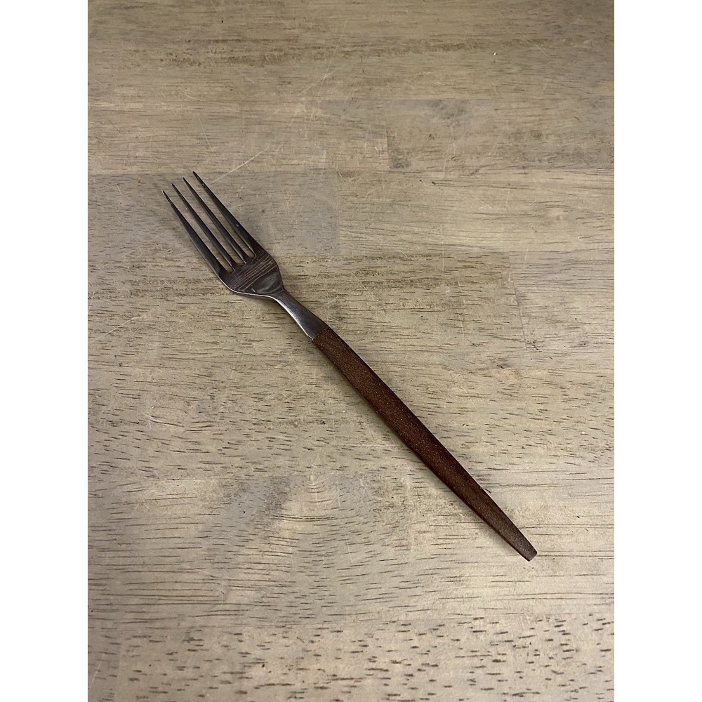 EKCO ETERNA CANOE MUFFIN MCM Dinner Fork 7 5/8" Stainless Synthetic Wood